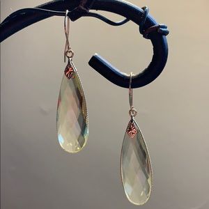 14K gold and faceted citrine drop earrings